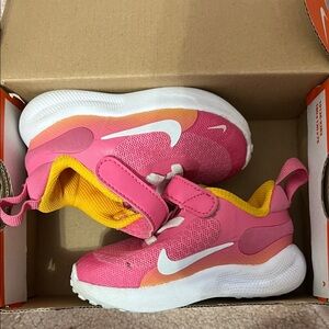 Nike Kids Pink and Yellow Sneakers